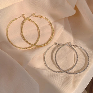 14K Gold Plated Round Hoop Earrings for Women