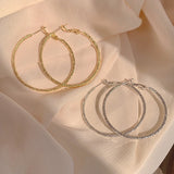 14K Gold Plated Round Hoop Earrings for Women