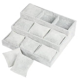 Classic Grey Velvet Jewelry Tray Organizer Storage Box