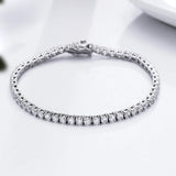 925 Silver Tennis Bracelet 2-5mm Zirconia Wedding Jewelry