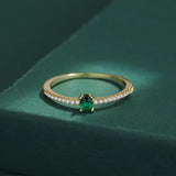 Classic 18K Oval Emerald Original Sterling 925 Silver Couple Rings For Women