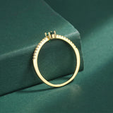 Classic 18K Oval Emerald Original Sterling 925 Silver Couple Rings For Women
