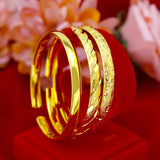 18k Cuff Bracelet for Woman Love Wedding Gift Bangle Jewelry