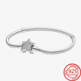 Heart Closure Snake Chain Bracelet for Charm Bracelet S925 Silver