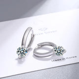 925 Silver CZ Stud Earrings, Luminous Cubic Zirconia, Round Circle Design