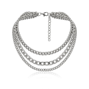 3 Layer Necklace Clavicle Chain Alloy Jewelry 2 Colors