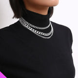 3 Layer Necklace Clavicle Chain Alloy Jewelry 2 Colors