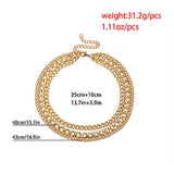 3 Layer Necklace Clavicle Chain Alloy Jewelry 2 Colors