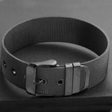 Stainless Steel Belt Link Chain Bracelet Bangle Adjustable Size 15-19.5cm