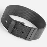 Stainless Steel Belt Link Chain Bracelet Bangle Adjustable Size 15-19.5cm