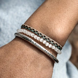 3Pcs/Set 925 Silver Plate Bracelet Lucky Cat's Eye Beads Weave Rope Bracelet