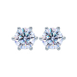 3ct D Moissanite Stud Earrings 925 Silver Platinum 6 Prong