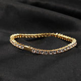 4mm Zircon Hiphop Tennis Chain Bracelet CZ Iced Out Silver Bangle