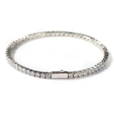 4mm Zircon Hiphop Tennis Chain Bracelet CZ Iced Out Silver Bangle