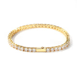 4mm Zircon Hiphop Tennis Chain Bracelet CZ Iced Out Silver Bangle