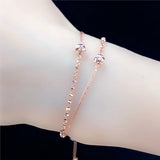 Purple Beads Bracelet 14K Rose Plated Jewelry Gift