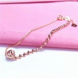 Purple Beads Bracelet 14K Rose Plated Jewelry Gift