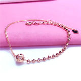 Classic 585 Purple Beads Bracelet 14K Rose Plated Jewelry Gift