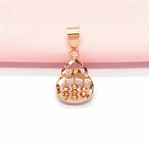 14K Rose Plated Gourd Abacus Pendant Necklace