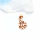 14K Rose Plated Gourd Abacus Pendant Necklace