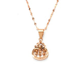 14K Rose Plated Gourd Abacus Pendant Necklace