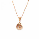 14K Rose Plated Gourd Abacus Pendant Necklace
