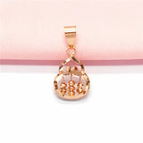 14K Rose Plated Gourd Abacus Pendant Necklace