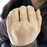 Purple Plated 14K Rose Gypsophila Stacked Rings For Women
