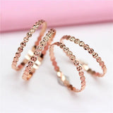 Purple Plated 14K Rose Gypsophila Stacked Rings For Women