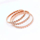 Purple Plated 14K Rose Gypsophila Stacked Rings For Women
