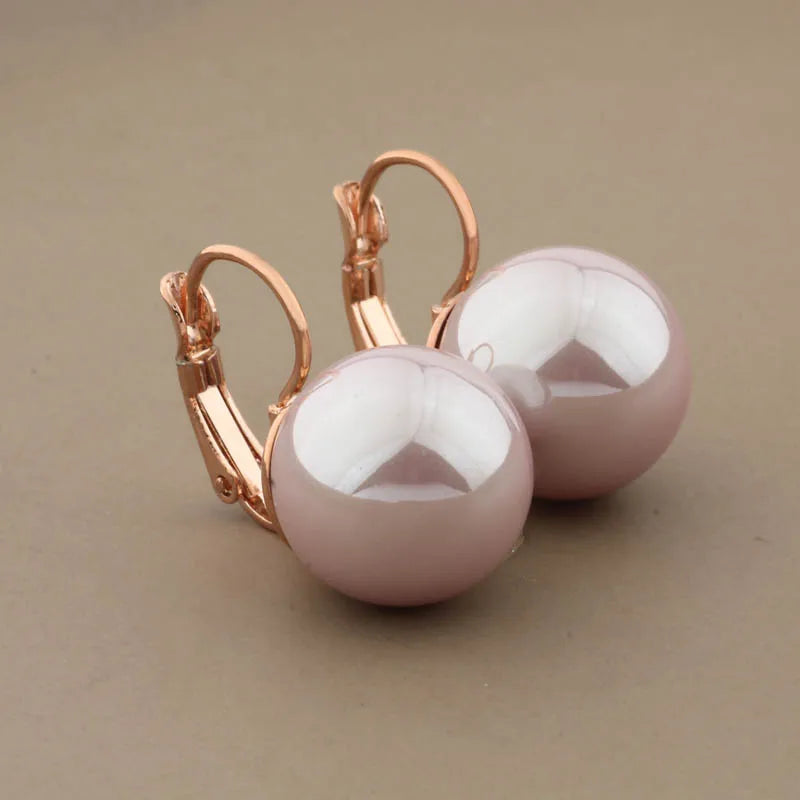 Classic 585 Rose Dangle Earrings for Women Bride Wedding
