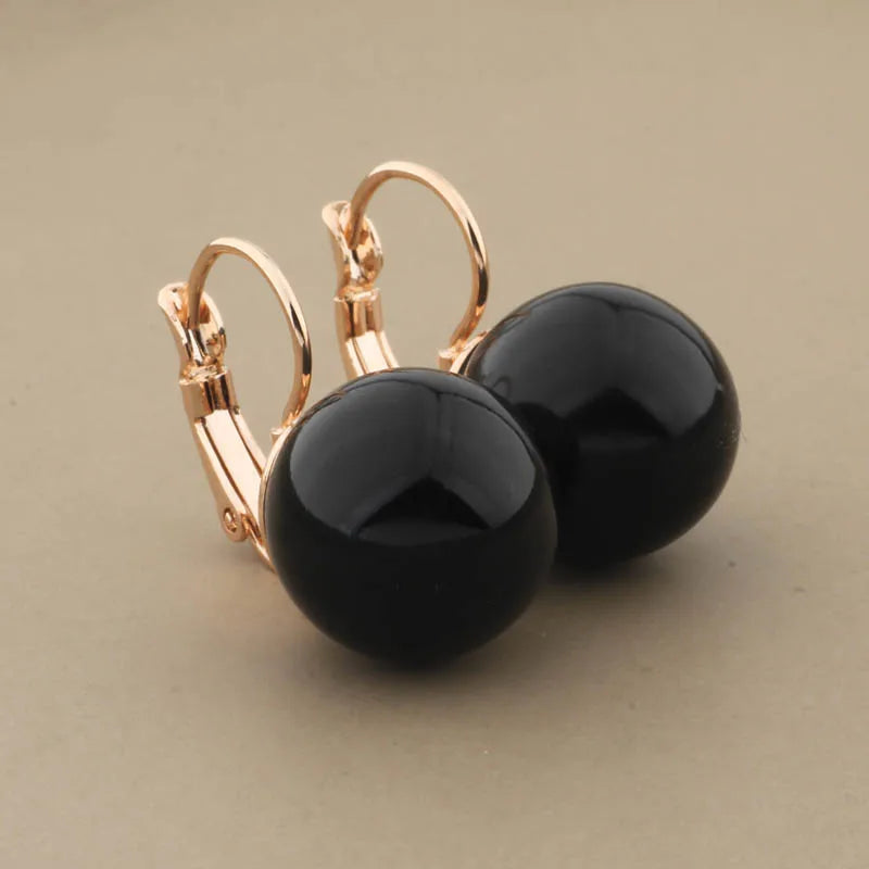Classic 585 Rose Dangle Earrings for Women Bride Wedding