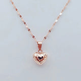 Purple Heart Pendant Necklace 14k Rose Jewelry