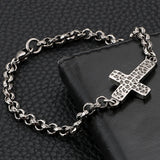 5MM Chain Link & Cross Bracelet Stainless Steel Pendant Necklace Men