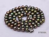 Peacock Green Flat Cultured Freshwater Pearl Necklace