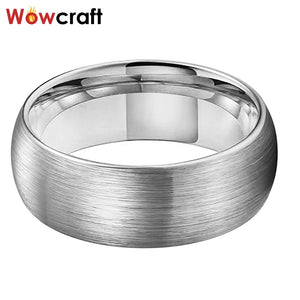 Classic 6mm 8mm Tungsten Ring Wedding Brushed Engagement Rings