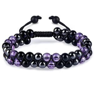 6mm Purple Crystal Bead Protection Bracelet for Women & Men
