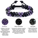 6mm Purple Crystal Bead Protection Bracelet for Women & Men