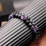 6mm Purple Crystal Bead Protection Bracelet for Women & Men