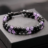 6mm Purple Crystal Bead Protection Bracelet for Women & Men