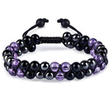 6mm Purple Crystal Bead Protection Bracelet for Women & Men