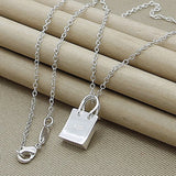 925 Silver Handbag Pendant Necklace for Women - Party Jewelry