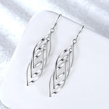 925 Silver Drop Earrings Women Tassel Multi-layer Twisted Wave Earrings