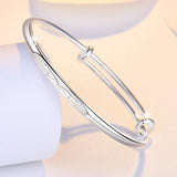 925 Silver Plated Antlers Cuff Bracelet for Women