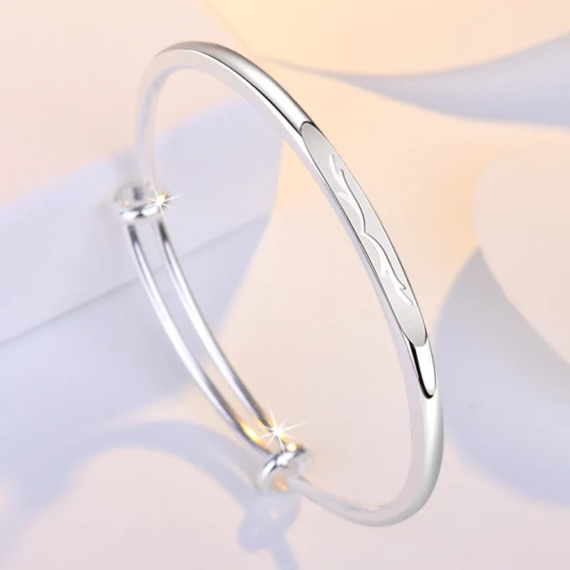 925 Silver Plated Antlers Cuff Bracelet for Women
