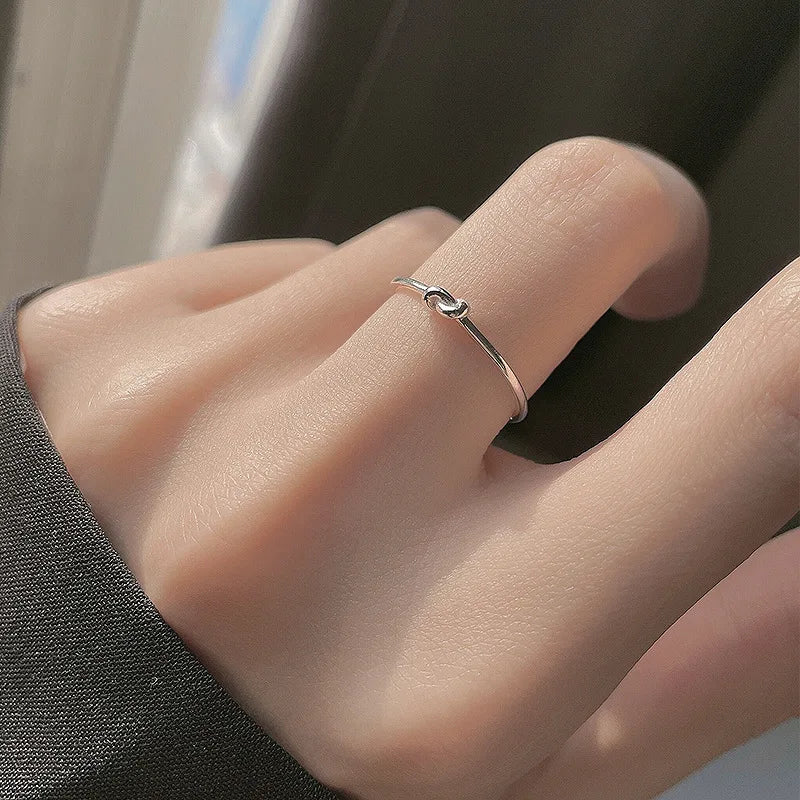 925 Silver Plated Interlocking Open Ring for Women