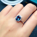 925 Silver Topaz Ring Natural London Topaz Silver Topaz Jewelry