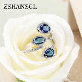 925 Sterling Plata Cubic Zirconia Geometric Stackable Rings For Women