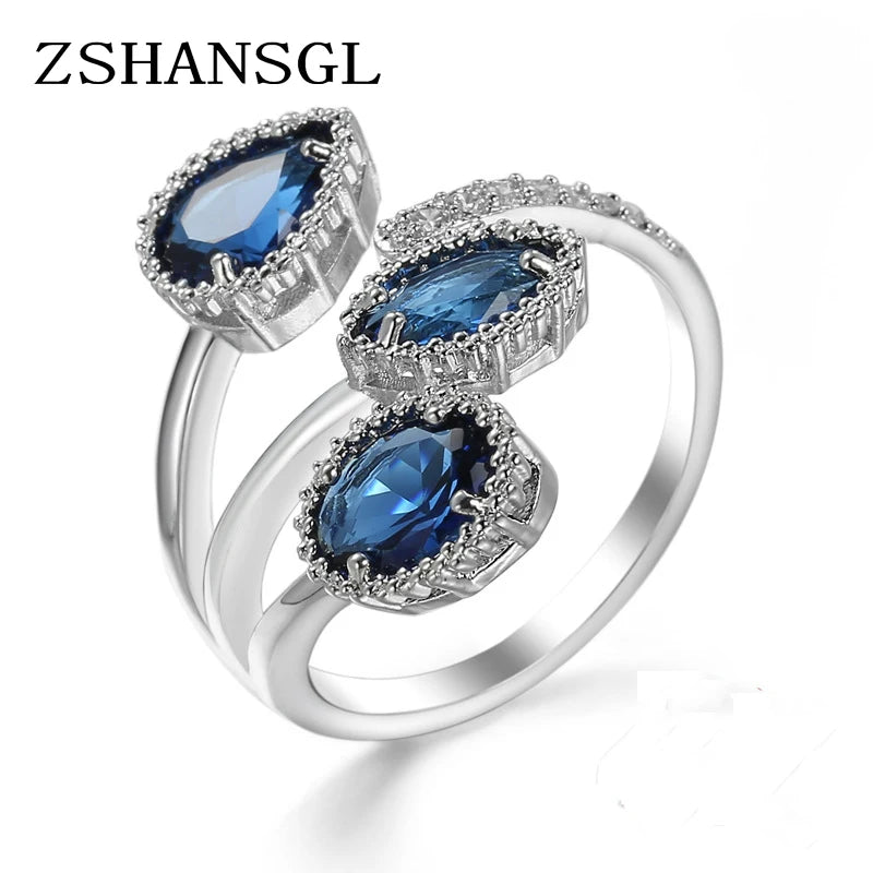 925 Sterling Plata Cubic Zirconia Geometric Stackable Rings For Women