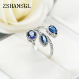 925 Sterling Plata Cubic Zirconia Geometric Stackable Rings For Women